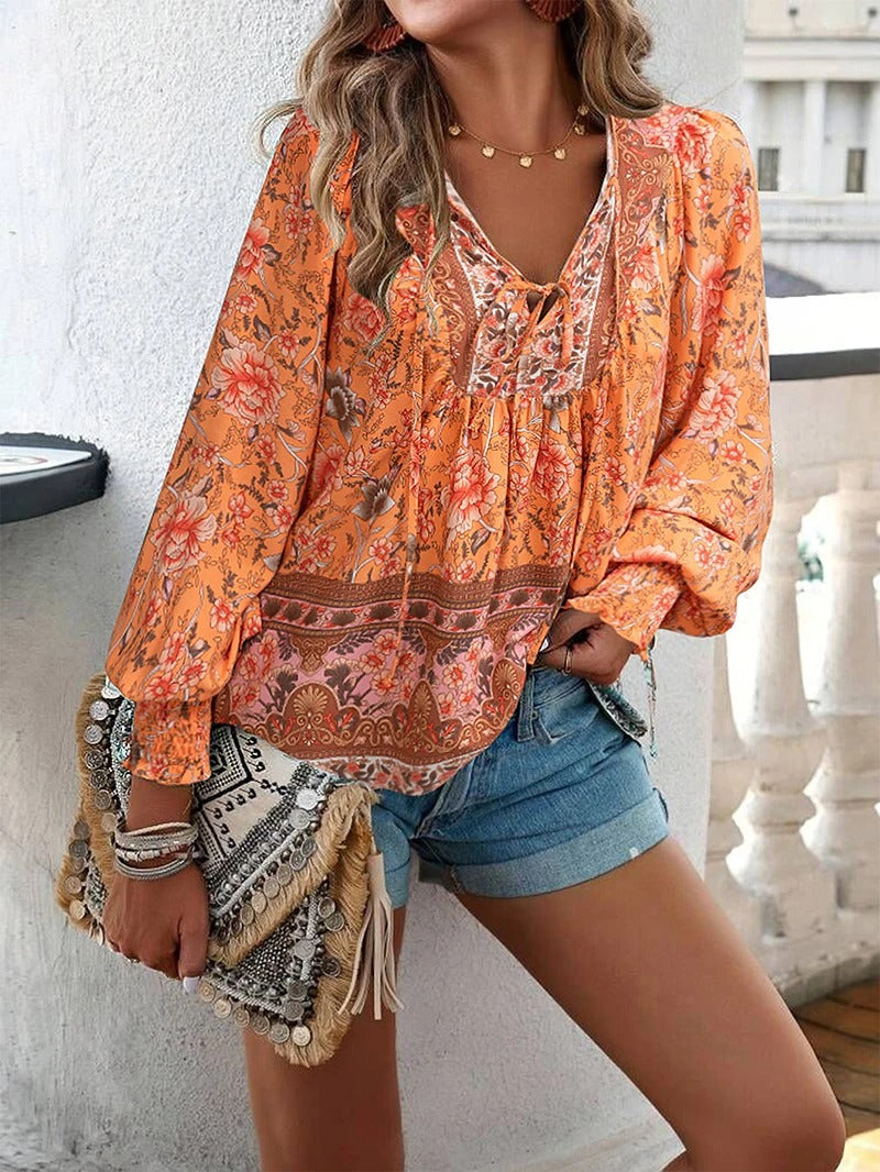 Arya | Boho Blossom Peasant Blouse