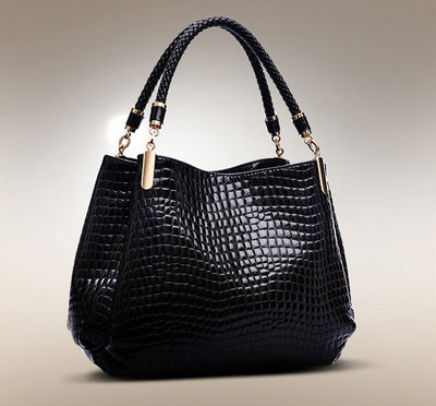 Isabella™ Enduring Elegance | Stylish Croc-Pattern Handbag