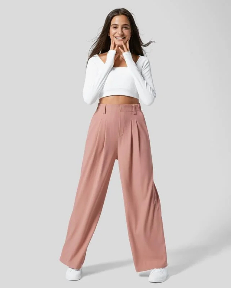 Moiso High Waisted Wide Leg Casual Pants