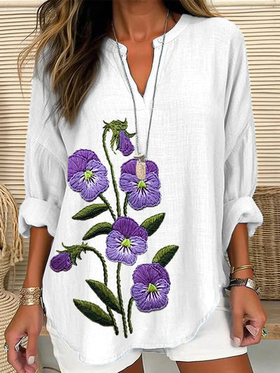 Women's Purple Flower Alzheimer's Awareness Support Shirt