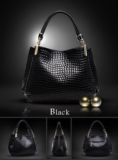 Isabella™ Enduring Elegance | Stylish Croc-Pattern Handbag