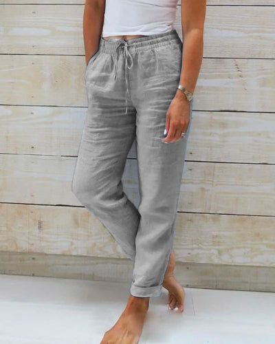 Lina | Light Blue Linen Pants