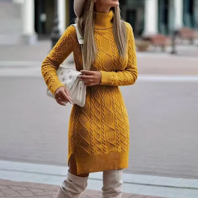 Keola – Knitted Turtleneck Sweater Dress