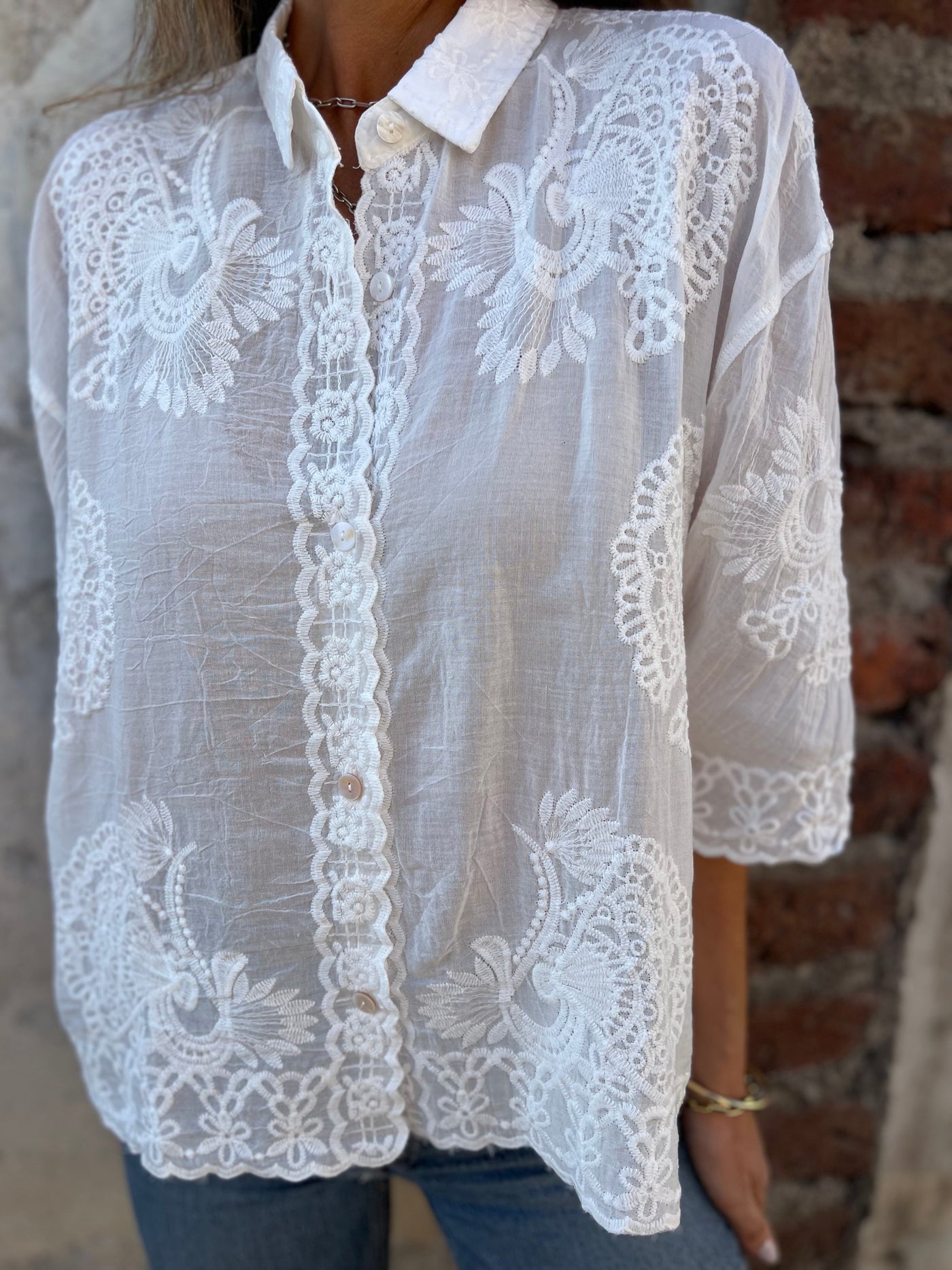 ISABELLE™ - Chic Lace Embroidered Blouse