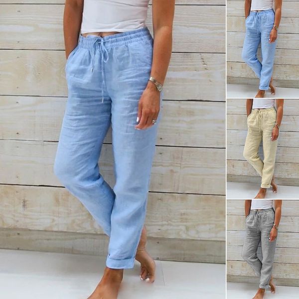 Lina | Light Blue Linen Pants