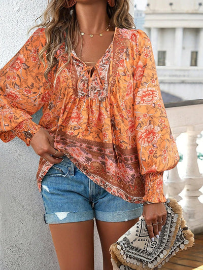 Arya | Boho Blossom Peasant Blouse