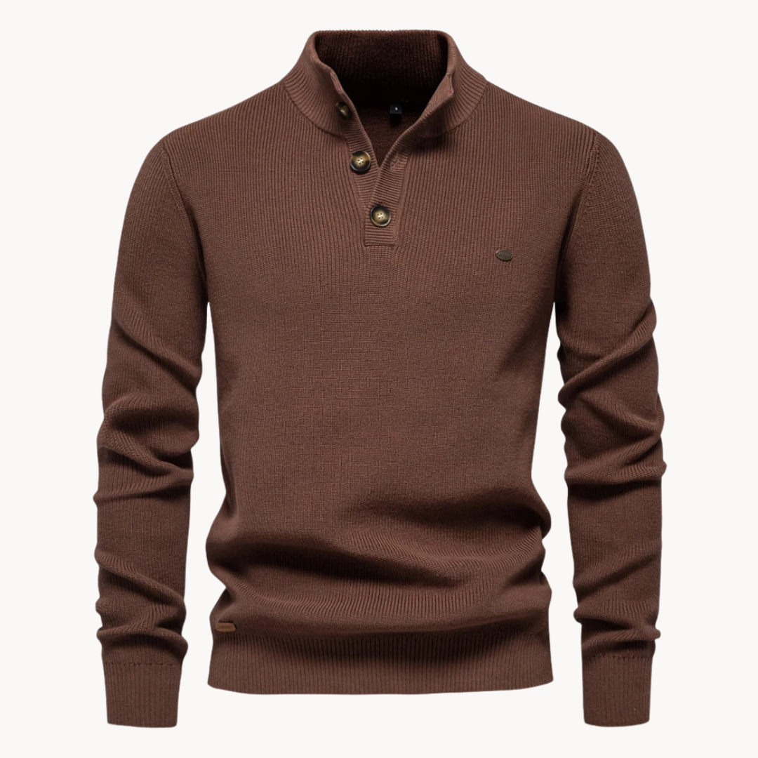 Ashton Button Mockneck Sweater