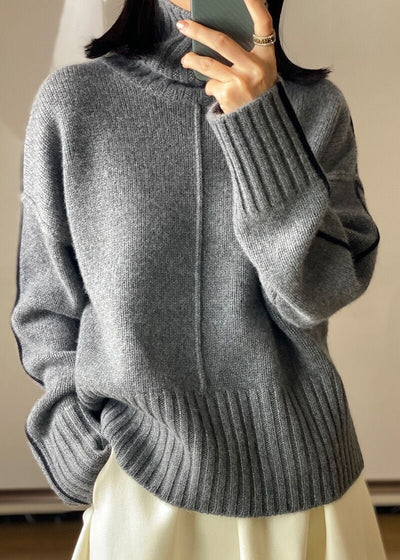 Cozy Luxe - High Collar Pure Wool Knit Sweater