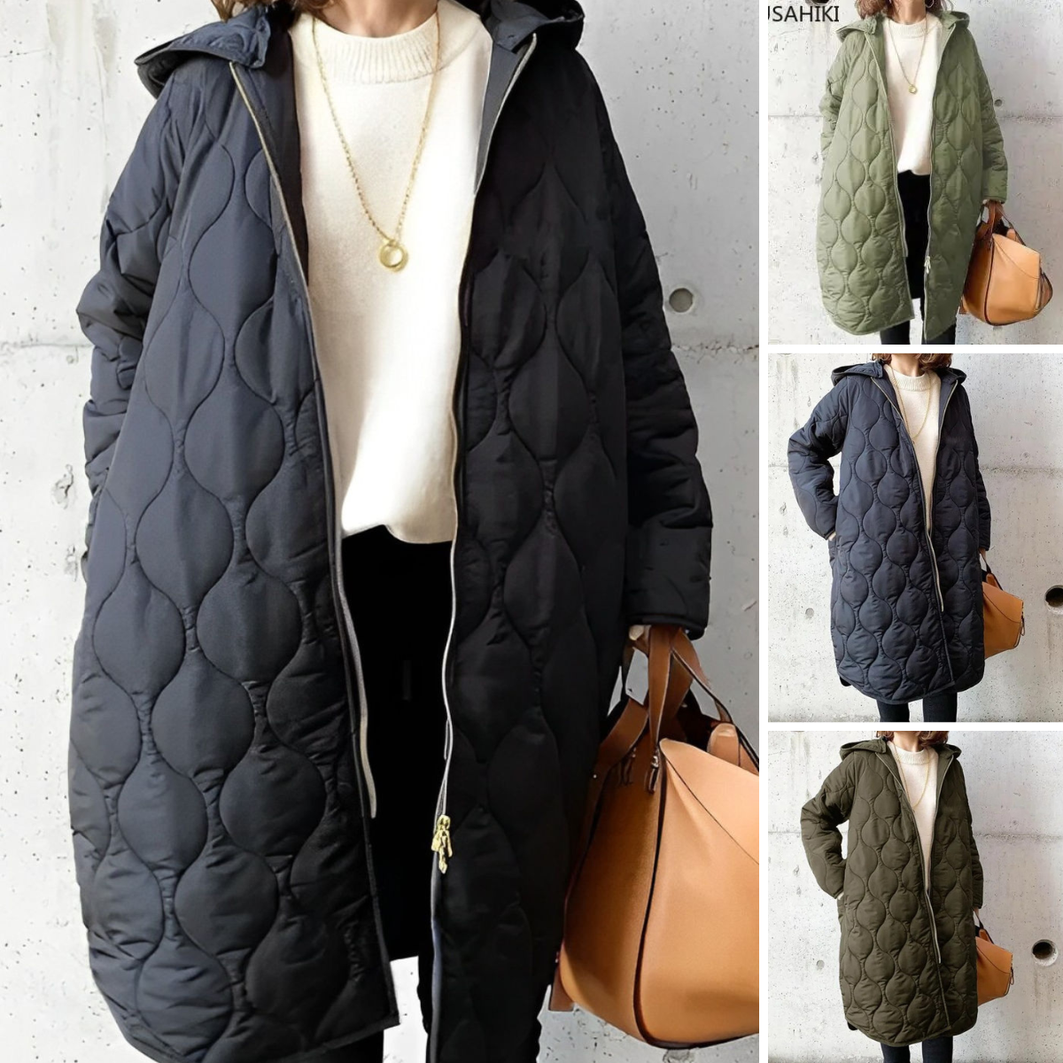 Priscilla - New Casual Hooded Parka with Argyle Pattern