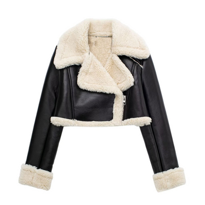 Lysera - Fur-Neck Cropped Jacket