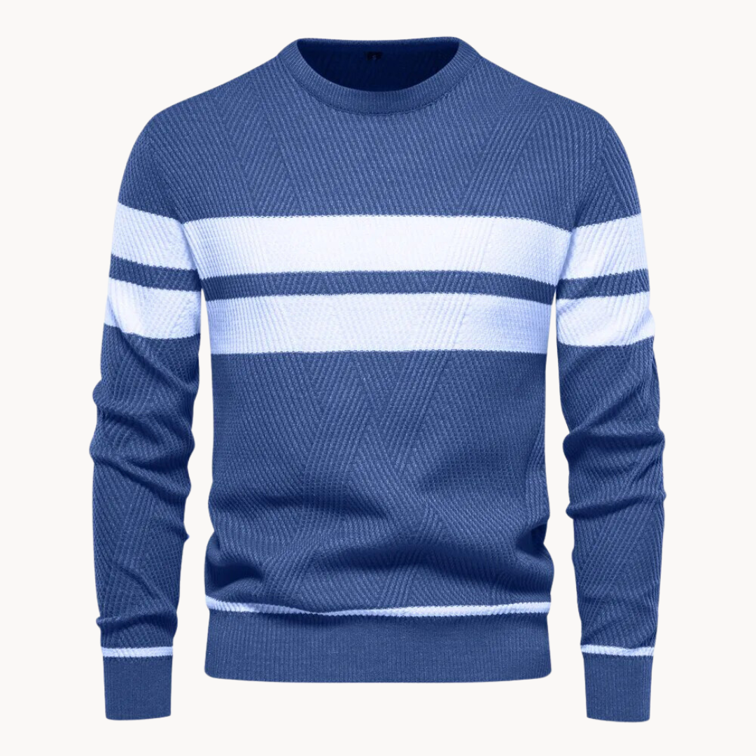 Zander Field Stripe Cotton Crewneck