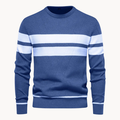 Zander Field Stripe Cotton Crewneck