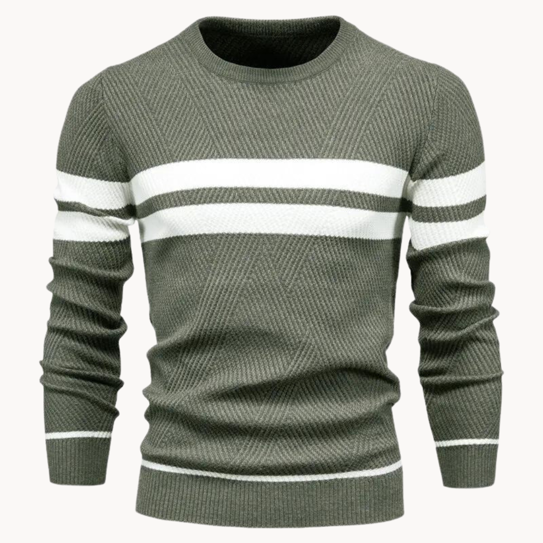 Zander Field Stripe Cotton Crewneck