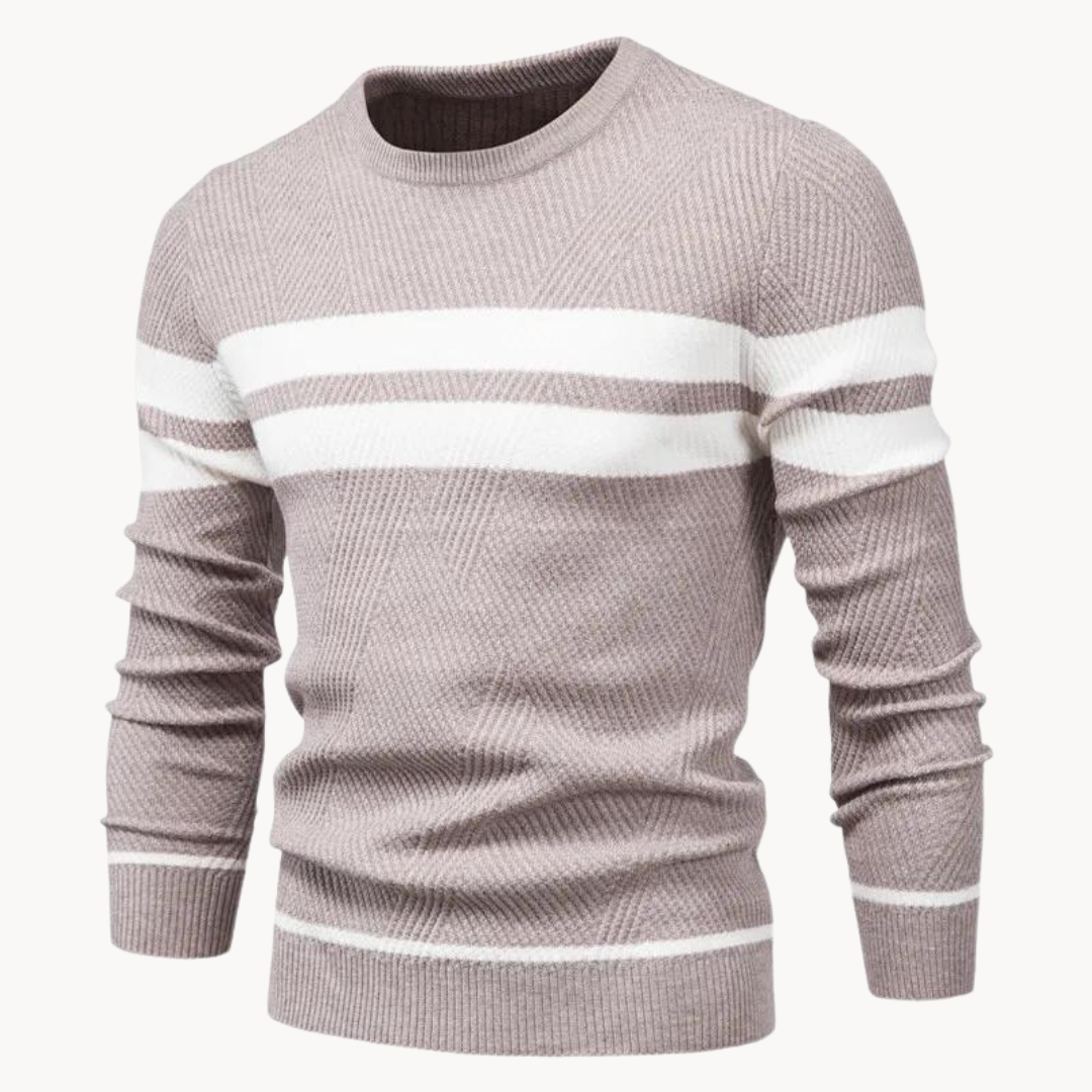 Zander Field Stripe Cotton Crewneck