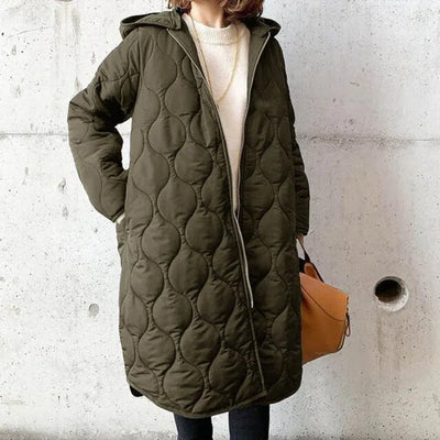 Priscilla - New Casual Hooded Parka with Argyle Pattern