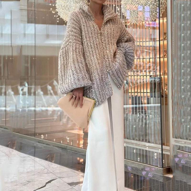 Angelina | Luxurious knitted sweater with elegant glitter details