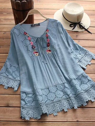 Sophia | Boho Embroided Blouse