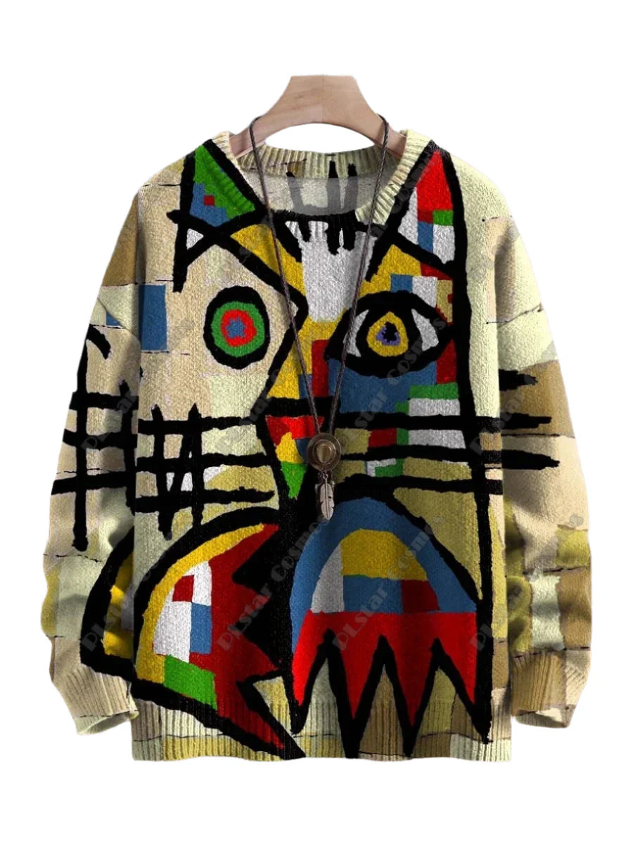 Unisex | Cat Abstract Feline Art Sweater