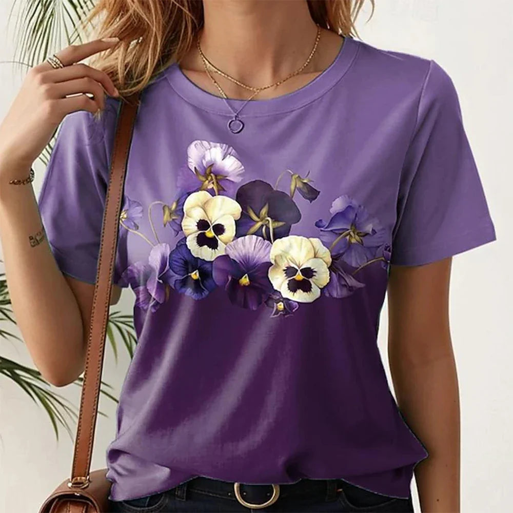 Women's Alzheimer's Floral Print Casual Top