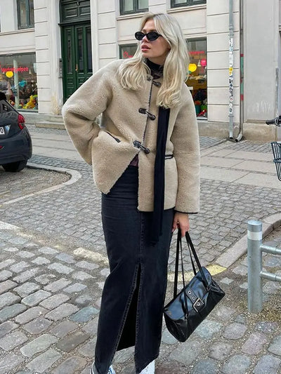 Elvara - Fluffy Long Coat With Pockets