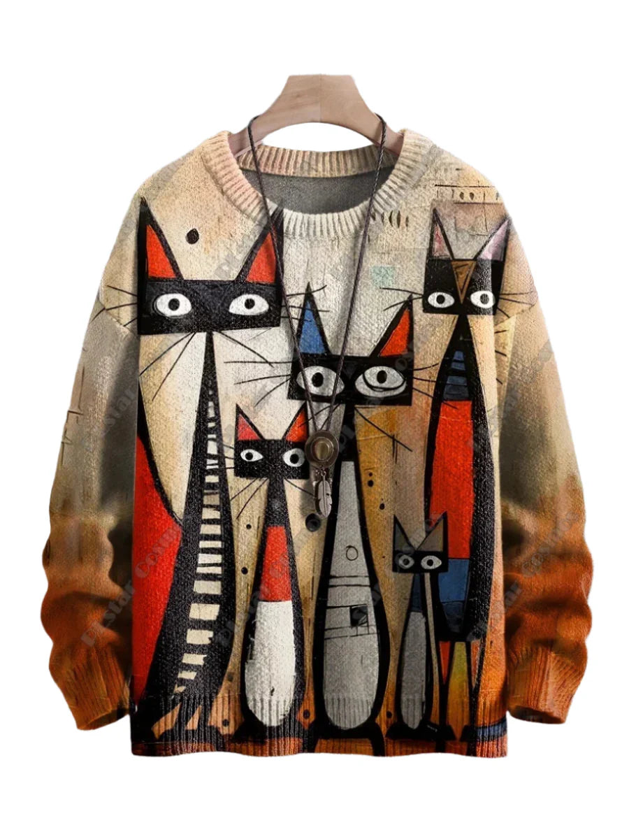 Unisex | Cat Abstract Neko Art Sweater