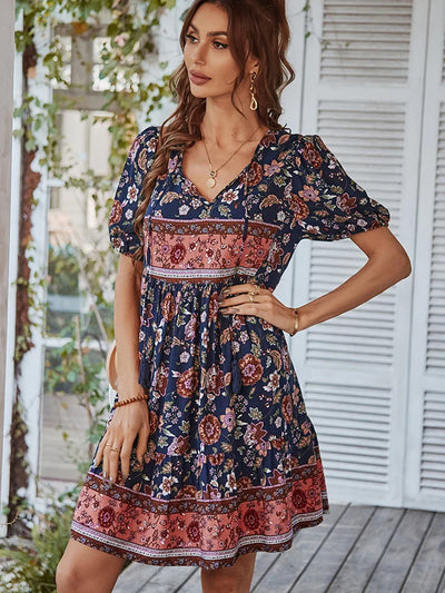 Luna | Floral  Sleeve Mini Dress