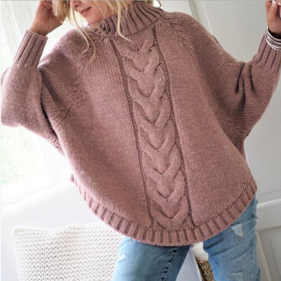 Daisy Cable Knit Turtleneck Sweater