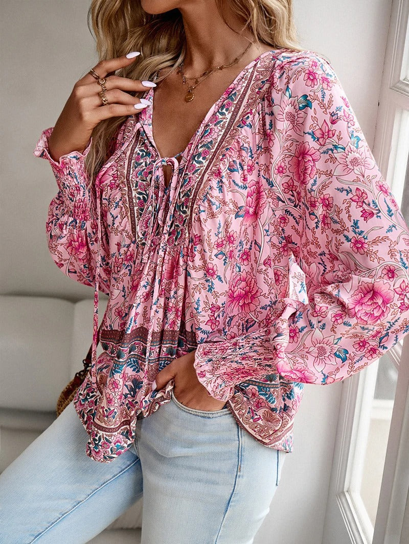 Arya | Boho Blossom Peasant Blouse