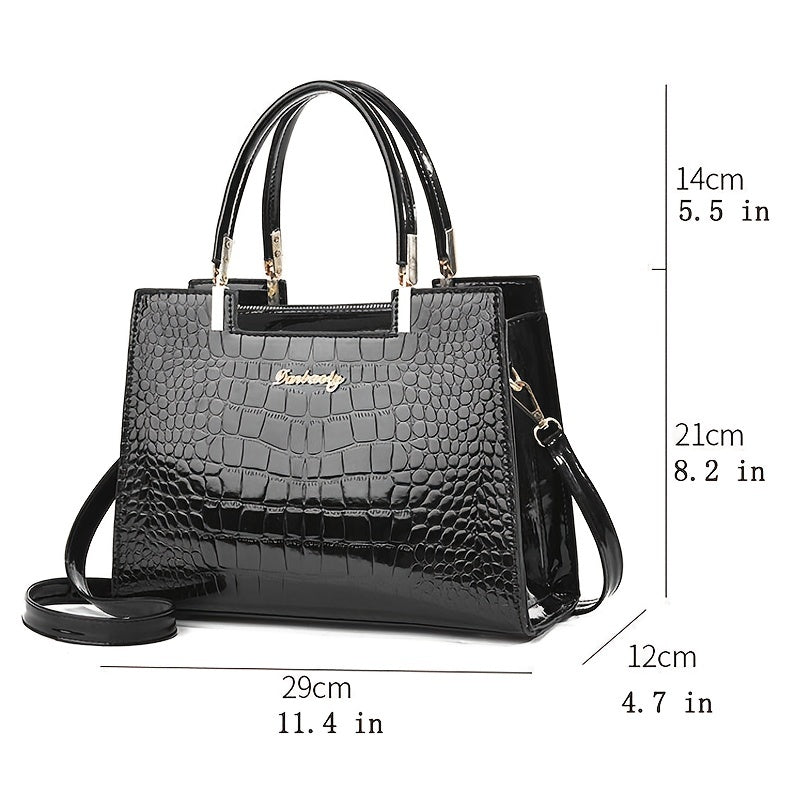 Brooklyn™ Shine | Croc-Embossed Luxury Bag