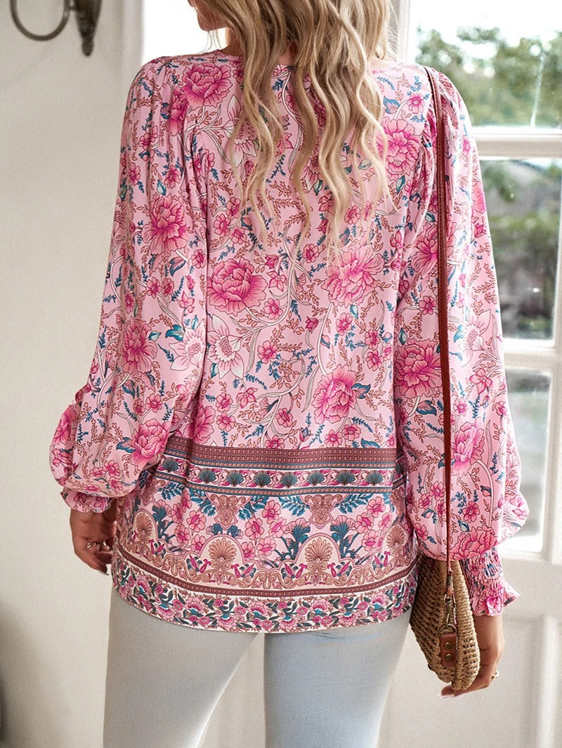 Arya | Boho Blossom Peasant Blouse