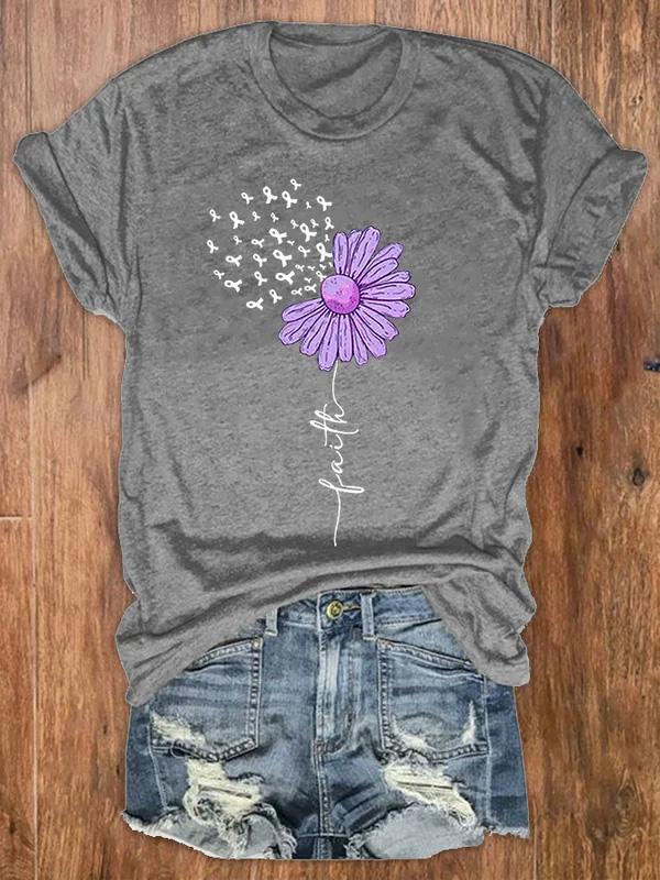 Alzheimer's Awareness Graphic Printed Women's T-shirt