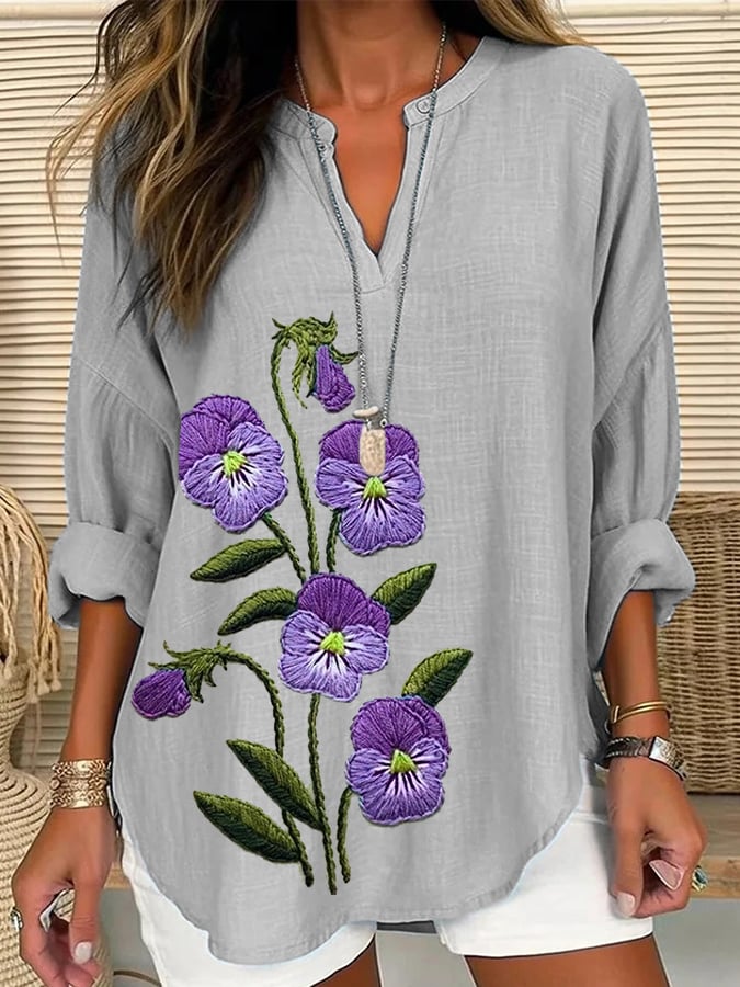 Women's Purple Flower Alzheimer's Awareness Support Shirt