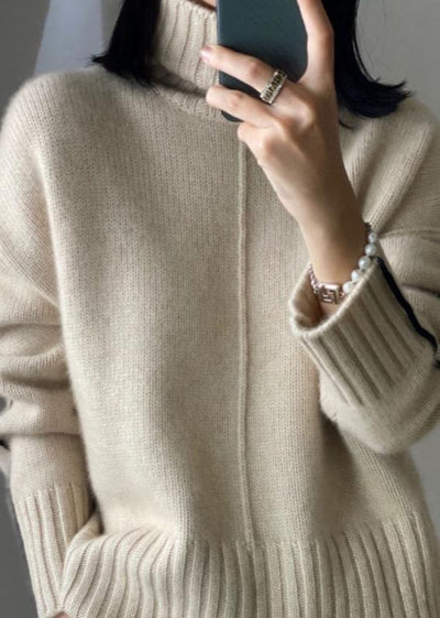 Cozy Luxe - High Collar Pure Wool Knit Sweater