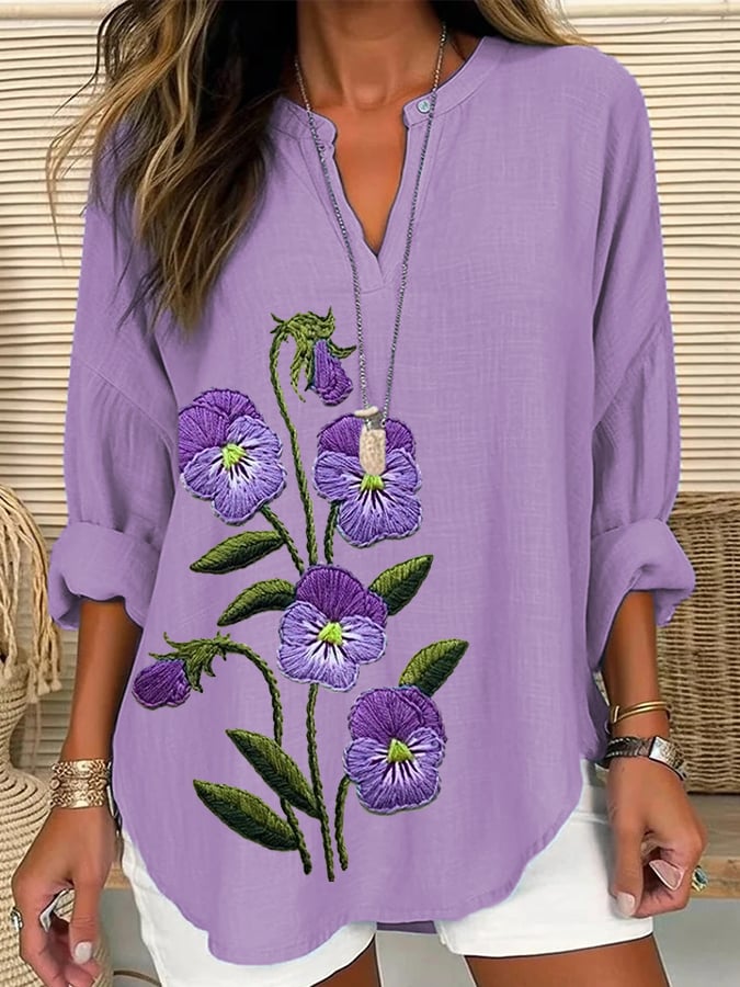 Women's Purple Flower Alzheimer's Awareness Support Shirt