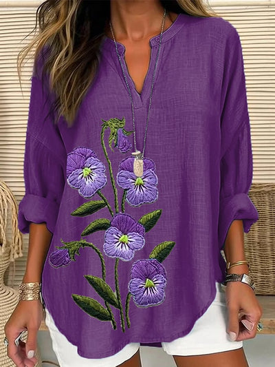 Women's Purple Flower Alzheimer's Awareness Support Shirt