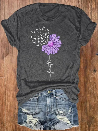 Alzheimer's Awareness Graphic Printed Women's T-shirt