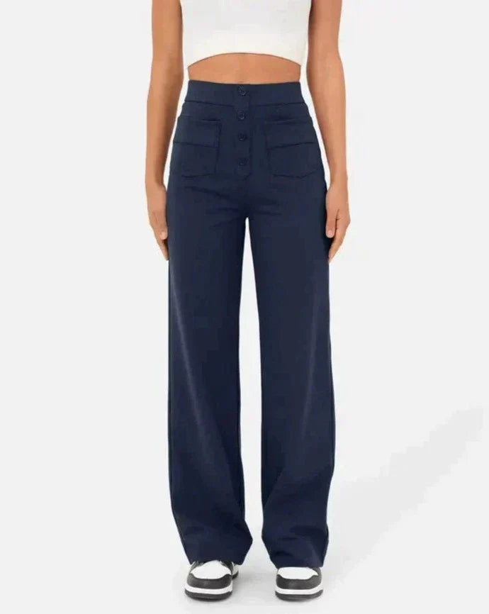 ANDY - High-waisted elastic casual pants