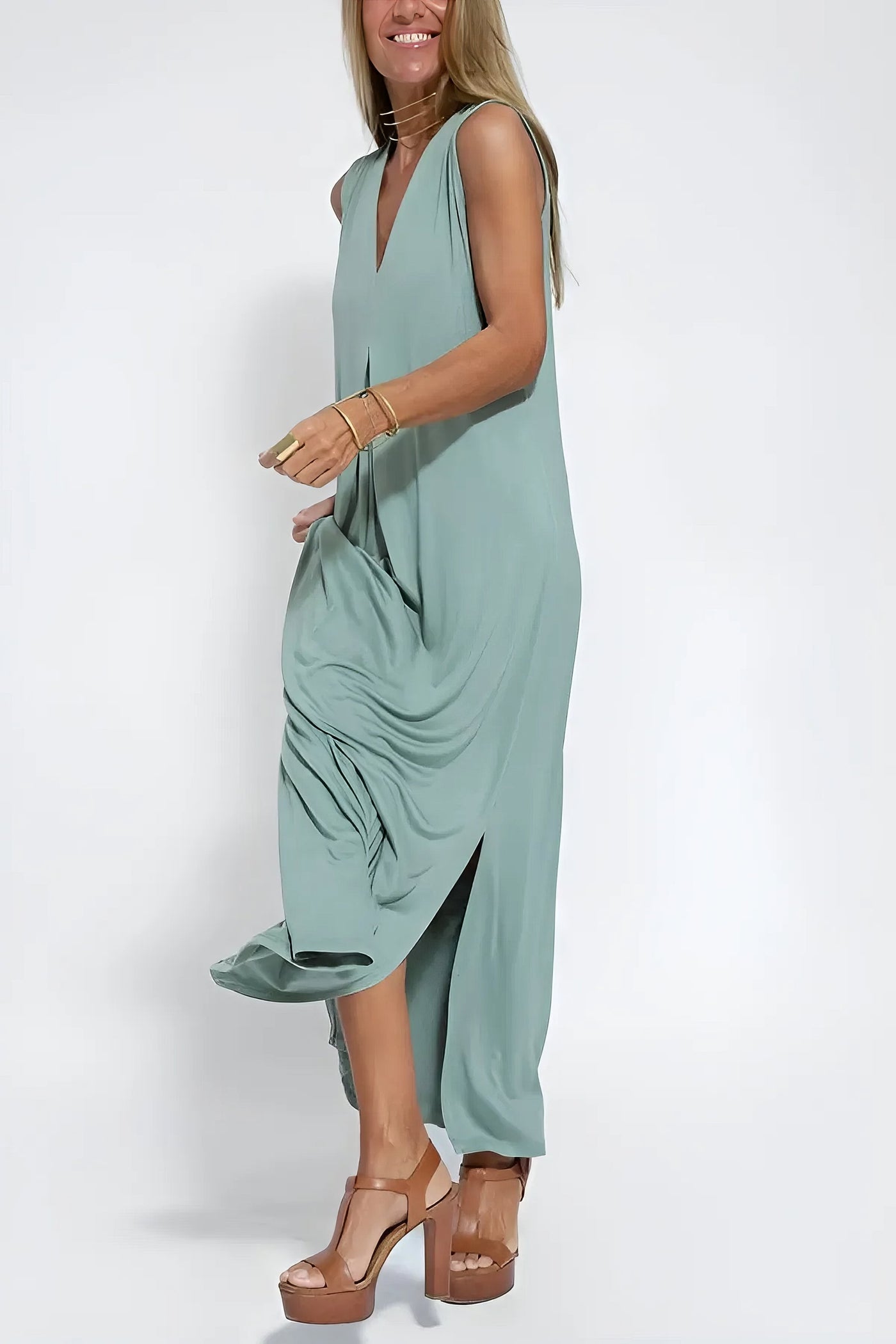 Elegant long dress + matching cardigan FREE GIFT