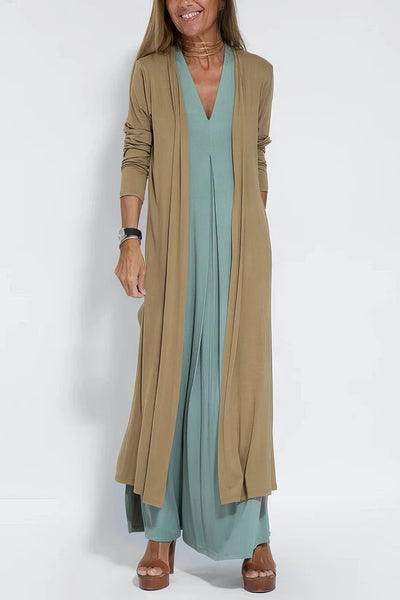 Elegant long dress + matching cardigan FREE GIFT